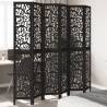  Room Divider 6 Panels Black Solid Wood Paulownia Size 40 x 220 cm Number of 6 