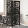  Room Divider 3 Panels Black Solid Wood Paulownia Size 40 x 200 cm Number of 3 