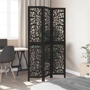 Elegant Black Solid Wood Room Divider - 3 Panels | HipoMarket