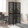 Elegant Black Solid Wood Room Divider - 3 Panels | HipoMarket