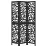 Elegant Black Solid Wood Room Divider - 3 Panels | HipoMarket