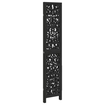 Elegant Black Solid Wood Room Divider - 3 Panels | HipoMarket