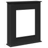 Elegant Black Engineered Wood Fireplace Surround - 75x20x87.5 cm