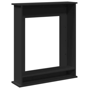 Elegant Black Engineered Wood Fireplace Surround - 75x20x87.5 cm