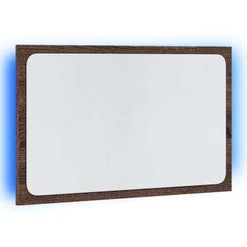 LED Bathroom Mirror Brown Oak 60x8.5 cm | Hipomarket UK