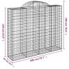 Arched Gabion Baskets - 4 pcs Galvanised Iron | Hipo Market