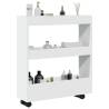  Narrow Storage Trolley 3 Tier White Engineered Wood Colour white 