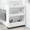 Narrow Storage Trolley 3 Tier - White Engineered Wood