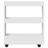 Narrow Storage Trolley 3 Tier - White Engineered Wood