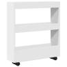 Narrow Storage Trolley 3 Tier - White Engineered Wood