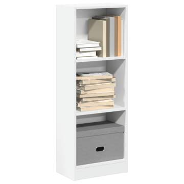 Stylish White Engineered Wood Bookcase - 40x24x109 cm