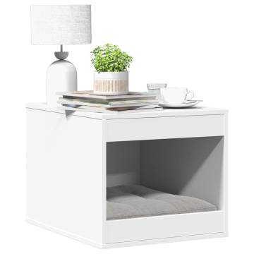 Stylish Cat Litter Box Enclosure - White Engineered Wood