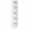 Stylish White Bookcase - 40x30x189 cm Engineered Wood