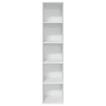 Stylish White Bookcase - 40x30x189 cm Engineered Wood