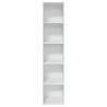 Stylish White Bookcase - 40x30x189 cm Engineered Wood