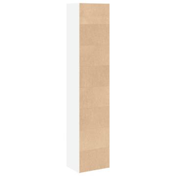 Stylish White Bookcase - 40x30x189 cm Engineered Wood