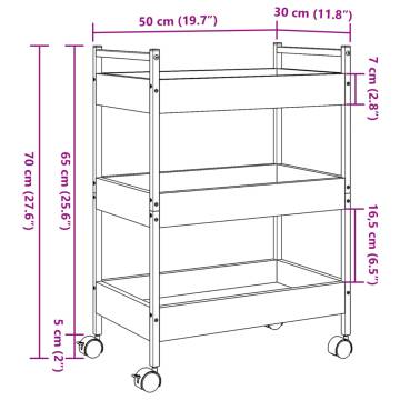 Kitchen Trolley Sonoma Oak - Stylish & Practical 50x30x70 cm