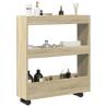  Narrow Storage Trolley 3 Tier Sonoma Oak Engineered Wood Colour sonoma oak 