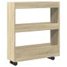 Narrow Storage Trolley 3 Tier - Sonoma Oak Engineered Wood