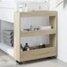 Narrow Storage Trolley 3 Tier - Sonoma Oak Engineered Wood