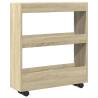 Narrow Storage Trolley 3 Tier - Sonoma Oak Engineered Wood