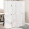  Room Divider 4 Panels White Solid Wood Paulownia Size 40 x 160 cm Number of 4 