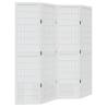 Elegant White Room Divider - 4 Panels of Solid Paulownia Wood