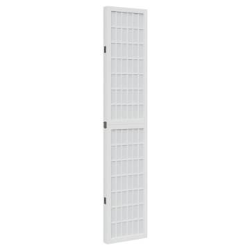 Elegant White Room Divider - 4 Panels of Solid Paulownia Wood