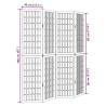 Elegant White Room Divider - 4 Panels of Solid Paulownia Wood