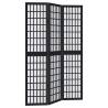 Elegant Black Solid Wood Room Divider - 3 Panels