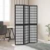 Elegant Black Solid Wood Room Divider - 3 Panels