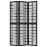 Elegant Black Solid Wood Room Divider - 3 Panels