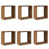 Wall Cube Shelves 6 pcs in Old Wood - Stylish Storage Solution