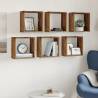 Wall Cube Shelves 6 pcs in Old Wood - Stylish Storage Solution