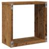 Wall Cube Shelves 6 pcs in Old Wood - Stylish Storage Solution