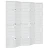 Elegant 5-Panel Room Divider in Solid White Paulownia Wood