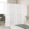 Elegant 5-Panel Room Divider in Solid White Paulownia Wood