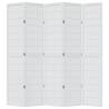 Elegant 5-Panel Room Divider in Solid White Paulownia Wood