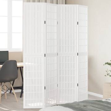 Elegant 4-Panel Room Divider - Solid Wood Paulownia | HipoMarket