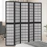  Room Divider 5 Panels Black Solid Wood Paulownia Size 40 x 200 cm Number of 5 