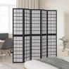 Elegant 5-Panel Room Divider in Black Solid Paulownia Wood