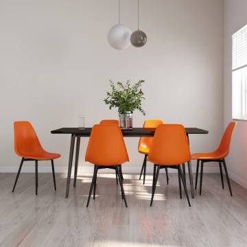 Stylish Dining Chairs 6 pcs Orange PP - Contemporary Design