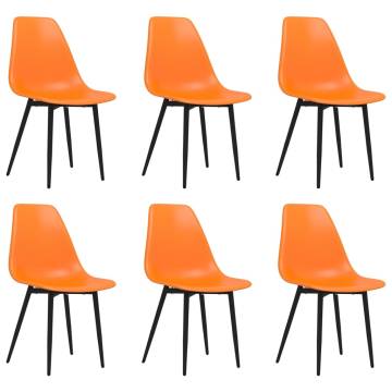 Stylish Dining Chairs 6 pcs Orange PP - Contemporary Design