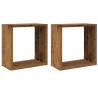 Old Wood Wall Cube Shelves - 2 pcs | Durable & Stylish Storage