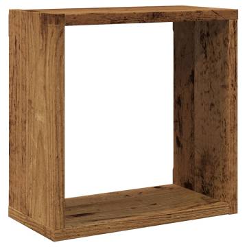 Old Wood Wall Cube Shelves - 2 pcs | Durable & Stylish Storage