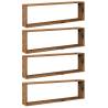 Wall Cube Shelves - 4 pcs Old Wood | Practical Storage Solution