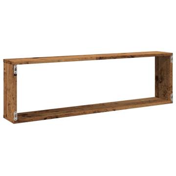 Wall Cube Shelves - 4 pcs Old Wood | Practical Storage Solution