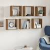 Wall Cube Shelves - 6pcs Artisan Oak | HipoMarket UK