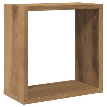 Wall Cube Shelves - 6pcs Artisan Oak | HipoMarket UK