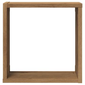 Wall Cube Shelves - 6pcs Artisan Oak | HipoMarket UK